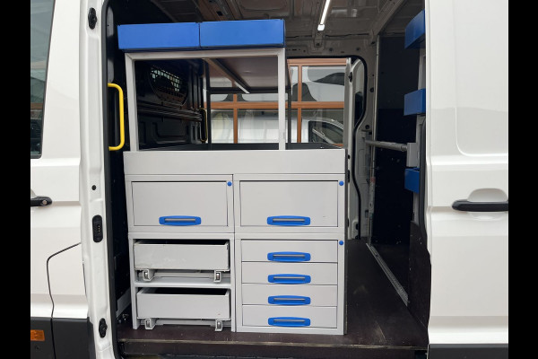 Volkswagen Crafter 35 2.0 TDI 141pk E6 L3 Comfortline Lease €422 p/m, Airco, Carplay, Navi, PDC, Bedrijfsinrichting, 2x Schuifdeur. Volledig onderhoudshistorie aanwezig