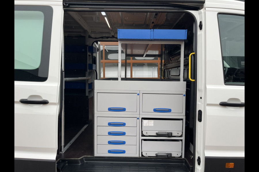 Volkswagen Crafter 35 2.0 TDI 141pk E6 L3 Comfortline Lease €422 p/m, Airco, Carplay, Navi, PDC, Bedrijfsinrichting, 2x Schuifdeur. Volledig onderhoudshistorie aanwezig