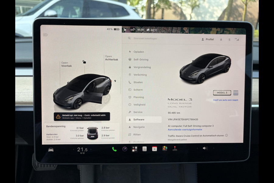 Tesla Model 3 Long Range AWD 75 kWh VAN: 35.900,- VOOR: 33.440,- UW HERFSTVOORDEEL: 2.460,-| FABRIEKSGARANTIE OP ACCU & AANDRIJFLIJN TOT 2031 OF 192.000 KM + ALGEMENE AUTO T/M 06-2027 of 80.000KM! BTW verrekenbaar