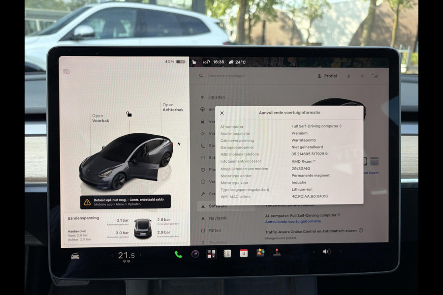 Tesla Model 3 Long Range AWD 75 kWh VAN: 35.900,- VOOR: 33.440,- UW HERFSTVOORDEEL: 2.460,-| FABRIEKSGARANTIE OP ACCU & AANDRIJFLIJN TOT 2031 OF 192.000 KM + ALGEMENE AUTO T/M 06-2027 of 80.000KM! BTW verrekenbaar