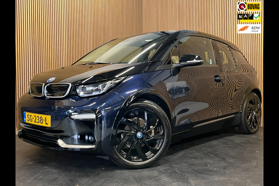 BMW i3 S iPerformance 94Ah 33 kWh|92% SOH|GROTE ACCU|BLACK&BLUE|ACC|CARPLAY|CAMERA|AUTOMAAT|STOELVERWARMING|LANE-ASSIST|NAVIGATIE|