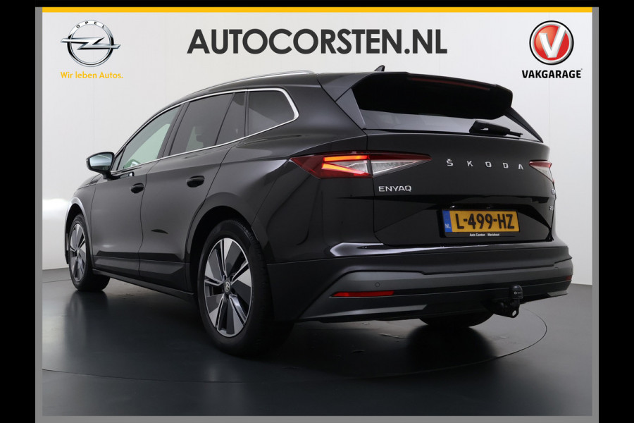 Škoda ENYAQ iV 80 SOH 91% Warmtepomp Panoramadak Trekhaak Leder+Verwarmd Stuurverwarming Assistentie-Climate 2-Comfort-Pakket Adap.Cruise 3 Zon Leder-pakket Keyless advanced Lmv Led P-Assist 1.000KG Trekgewicht 1e Eigenaar Origineel Nederlandse Auto