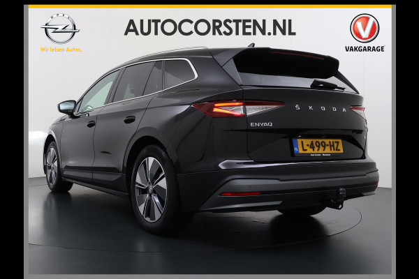 Škoda ENYAQ iV 80 SOH 91% Warmtepomp Panoramadak Trekhaak Leder+Verwarmd Stuurverwarming Assistentie-Climate 2-Comfort-Pakket Adap.Cruise 3 Zon Leder-pakket Keyless advanced Lmv Led P-Assist 1.000KG Trekgewicht 1e Eigenaar Origineel Nederlandse Auto