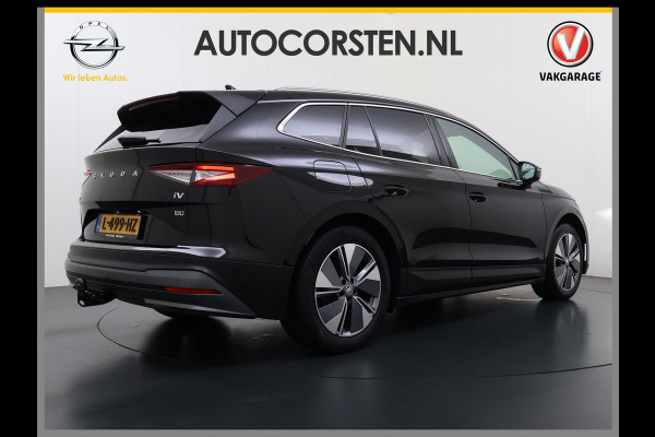Škoda ENYAQ iV 80 SOH 91% Warmtepomp Panoramadak Trekhaak Leder+Verwarmd Stuurverwarming Assistentie-Climate 2-Comfort-Pakket Adap.Cruise 3 Zon Leder-pakket Keyless advanced Lmv Led P-Assist 1.000KG Trekgewicht 1e Eigenaar Origineel Nederlandse Auto