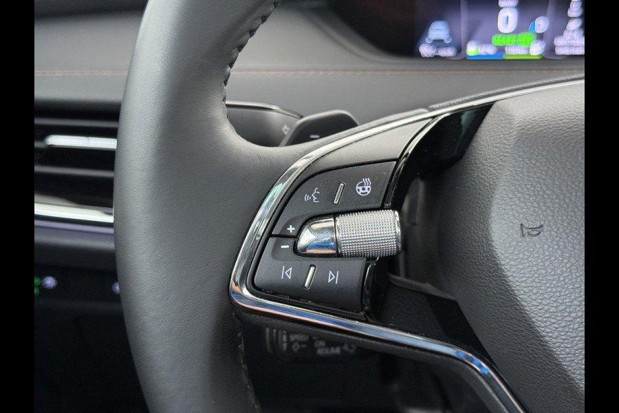 Škoda ENYAQ iV 80 SOH 91% Warmtepomp Panoramadak Trekhaak Leder+Verwarmd Stuurverwarming Assistentie-Climate 2-Comfort-Pakket Adap.Cruise 3 Zon Leder-pakket Keyless advanced Lmv Led P-Assist 1.000KG Trekgewicht 1e Eigenaar Origineel Nederlandse Auto