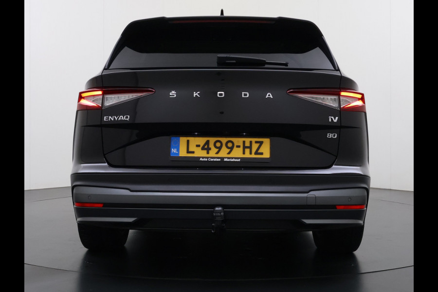 Škoda ENYAQ iV 80 SOH 91% Warmtepomp Panoramadak Trekhaak Leder+Verwarmd Stuurverwarming Assistentie-Climate 2-Comfort-Pakket Adap.Cruise 3 Zon Leder-pakket Keyless advanced Lmv Led P-Assist 1.000KG Trekgewicht 1e Eigenaar Origineel Nederlandse Auto