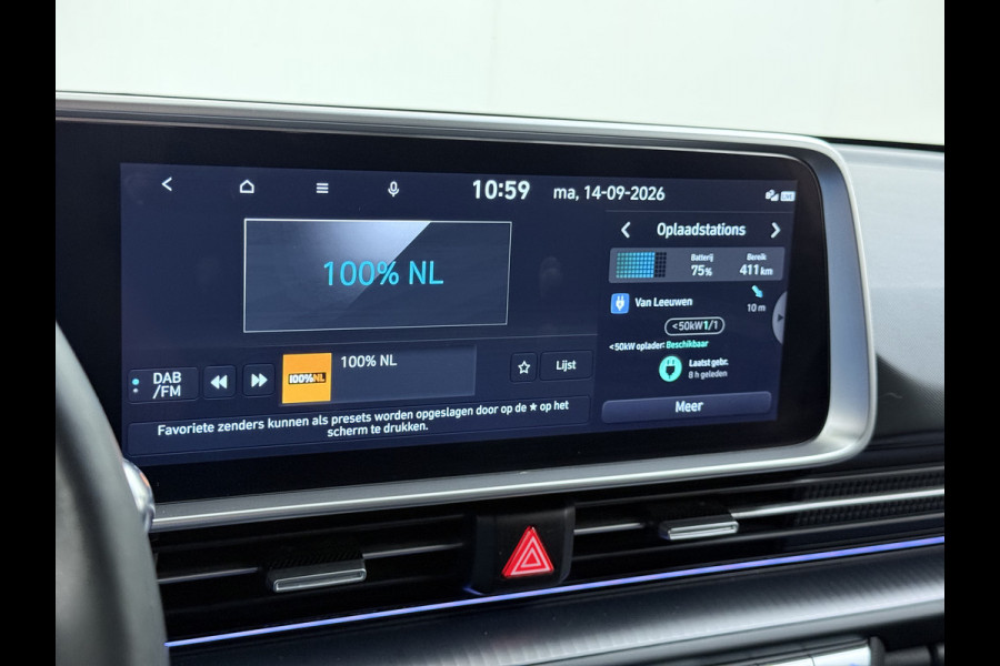 Hyundai IONIQ 6 77.4kWh 229PK Trekhaak SOH 100% Warmtepomp Adap.Cruise Head-Up Stoel+Achterbank+Stuur Verwarming Camera Navi Pdc Apple Carplay A Elek. Achterklep Privacy Glas Lmv Led Lane Assist 1.500KG Trekgewicht 1e Eigenaar Origineel Nederlandse Auto