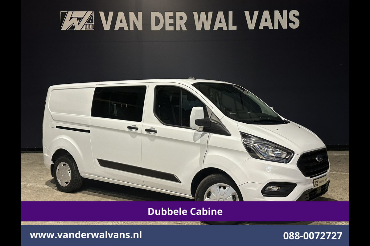 Ford Transit Custom 2.0 TDCI 131pk Automaat L2H1 Dubbele Cabine Euro6 Airco | 6-Zits | Camera | Navigatie | LED | Apple Carplay Adaptieve Cruisecontrol, Android Auto, Trekhaak, Verwarmde Voorruit, Parkeersensoren, Bijrijdersbank, Achterklep