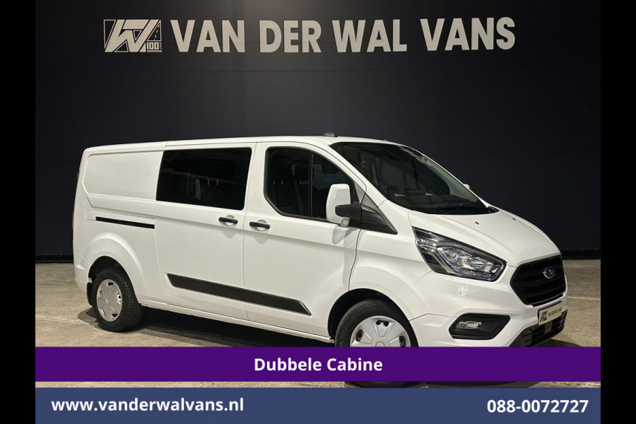 Ford Transit Custom 2.0 TDCI 131pk Automaat L2H1 Dubbele Cabine Euro6 Airco | 6-Zits | Camera | Navigatie | LED | Apple Carplay Adaptieve Cruisecontrol, Android Auto, Trekhaak, Verwarmde Voorruit, Parkeersensoren, Bijrijdersbank, Achterklep