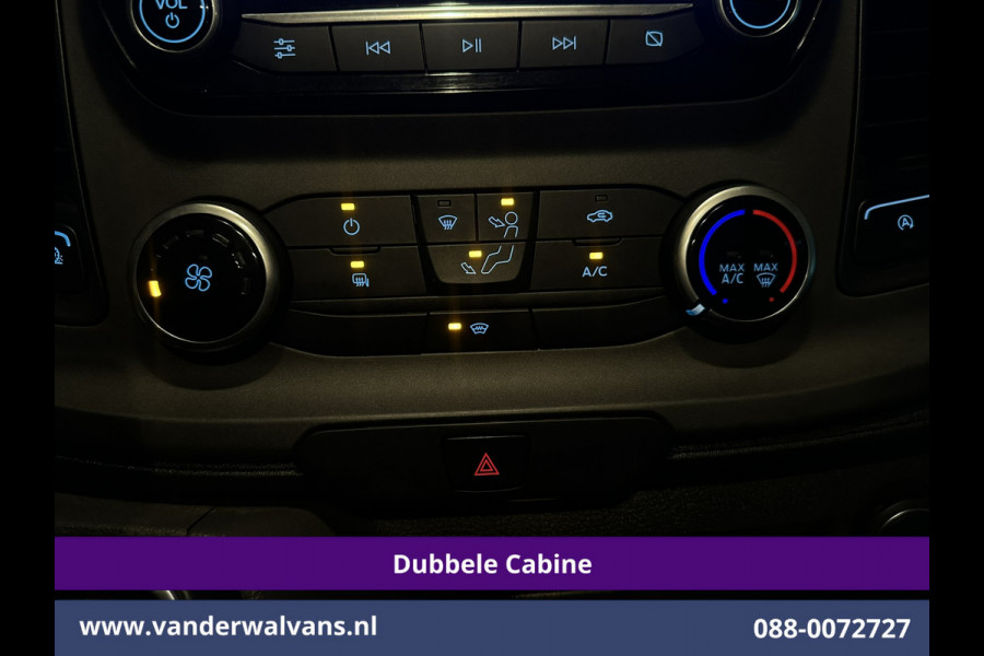 Ford Transit Custom 2.0 TDCI 131pk Automaat L2H1 Dubbele Cabine Euro6 Airco | 6-Zits | Camera | Navigatie | LED | Apple Carplay Adaptieve Cruisecontrol, Android Auto, Trekhaak, Verwarmde Voorruit, Parkeersensoren, Bijrijdersbank, Achterklep