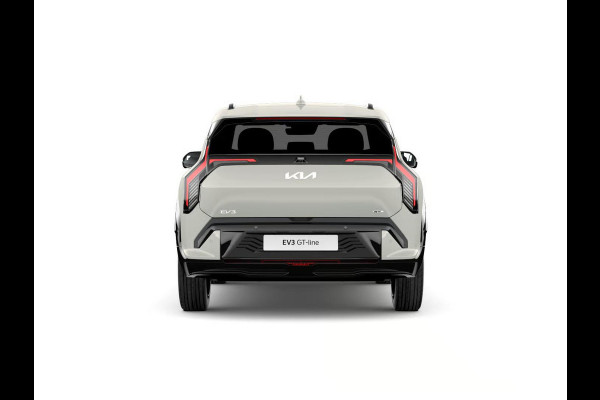 Kia EV3 GT-PlusLine 81.4 kWh | Actieprijs* | Navi. | Clima. | Adapt. Cruise. | Dodehoekassistentie | Stoel&Stuur Verwarming | Glazen Schuif-/Kanteldak | Harman Kardon | GT-Line Vegan Lederen Stoelbekleding | Dodehoekcamera | Slimme Parkeerassistentie