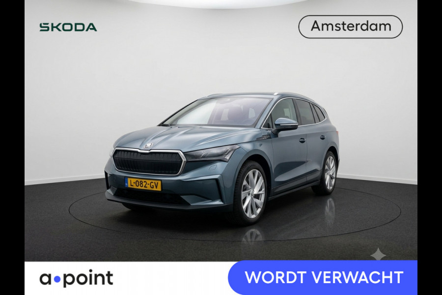Škoda ENYAQ iV 80 204 pk | Navigatie | Trekhaak (wegklapbaar ) | Parkeersensoren | Achteruitrijcamera | Lederen/stof bekleding | Autom. airco (3 zones) | Stoelverwarming |
