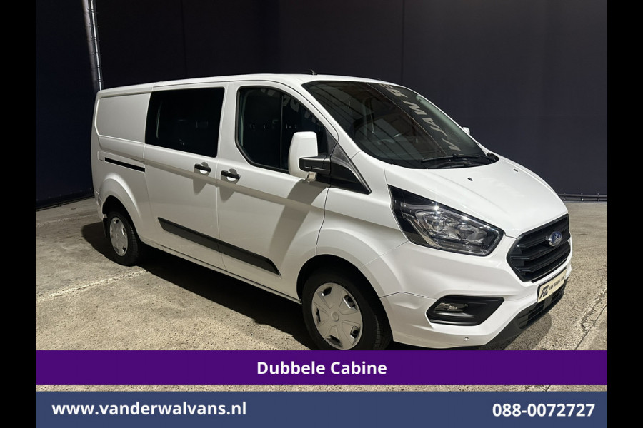 Ford Transit Custom 2.0 TDCI 131pk Automaat L2H1 Dubbele Cabine Euro6 Airco | 6-Zits | Camera | Navigatie | LED | Apple Carplay Adaptieve Cruisecontrol, Android Auto, Trekhaak, Verwarmde Voorruit, Parkeersensoren, Bijrijdersbank, Achterklep