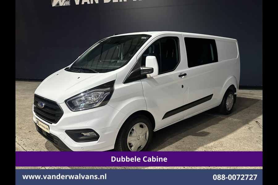 Ford Transit Custom 2.0 TDCI 131pk Automaat L2H1 Dubbele Cabine Euro6 Airco | 6-Zits | Camera | Navigatie | LED | Apple Carplay Adaptieve Cruisecontrol, Android Auto, Trekhaak, Verwarmde Voorruit, Parkeersensoren, Bijrijdersbank, Achterklep