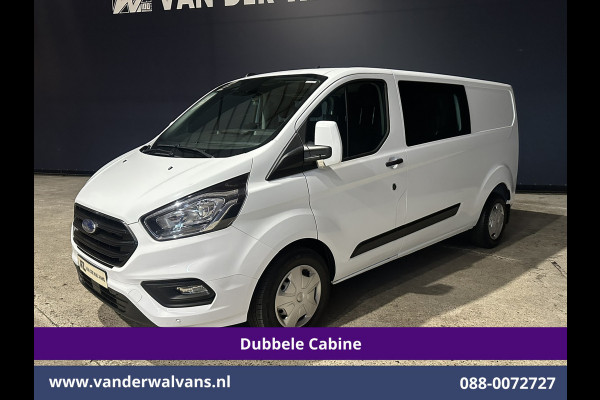 Ford Transit Custom 2.0 TDCI 131pk Automaat L2H1 Dubbele Cabine Euro6 Airco | 6-Zits | Camera | Navigatie | LED | Apple Carplay Adaptieve Cruisecontrol, Android Auto, Trekhaak, Verwarmde Voorruit, Parkeersensoren, Bijrijdersbank, Achterklep