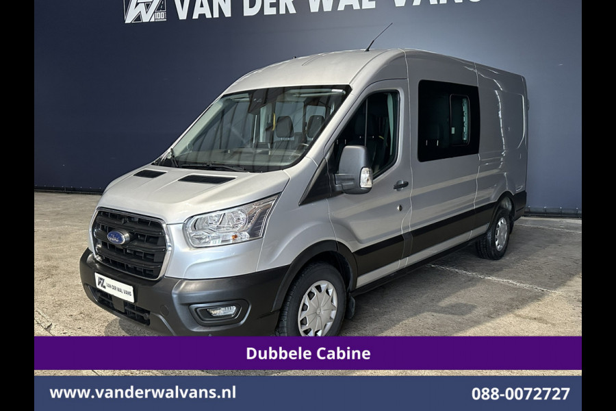 Ford Transit 2.0 TDCI 131pk L3H2 Dubbele Cabine Euro6 Airco | 7-Zits | Camera | Navigatie | 2500kg Trekhaak | Apple Carplay Cruisecontrol, Android Auto, Verwarmde Voorruit, Parkeersensoren, Bijrijdersbank, Leder