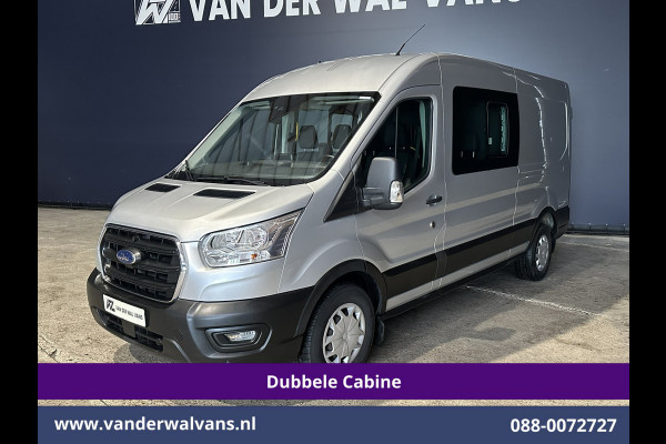 Ford Transit 2.0 TDCI 131pk L3H2 Dubbele Cabine Euro6 Airco | 7-Zits | Camera | Navigatie | 2500kg Trekhaak | Apple Carplay Cruisecontrol, Android Auto, Verwarmde Voorruit, Parkeersensoren, Bijrijdersbank, Leder