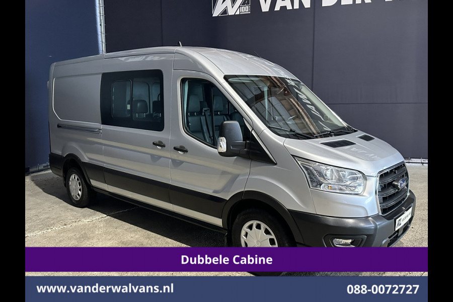 Ford Transit 2.0 TDCI 131pk L3H2 Dubbele Cabine Euro6 Airco | 7-Zits | Camera | Navigatie | 2500kg Trekhaak | Apple Carplay Cruisecontrol, Android Auto, Verwarmde Voorruit, Parkeersensoren, Bijrijdersbank, Leder