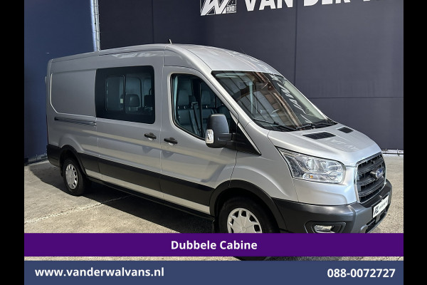Ford Transit 2.0 TDCI 131pk L3H2 Dubbele Cabine Euro6 Airco | 7-Zits | Camera | Navigatie | 2500kg Trekhaak | Apple Carplay Cruisecontrol, Android Auto, Verwarmde Voorruit, Parkeersensoren, Bijrijdersbank, Leder