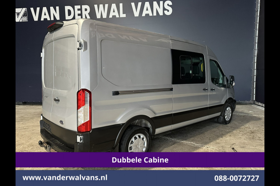 Ford Transit 2.0 TDCI 131pk L3H2 Dubbele Cabine Euro6 Airco | 7-Zits | Camera | Navigatie | 2500kg Trekhaak | Apple Carplay Cruisecontrol, Android Auto, Verwarmde Voorruit, Parkeersensoren, Bijrijdersbank, Leder