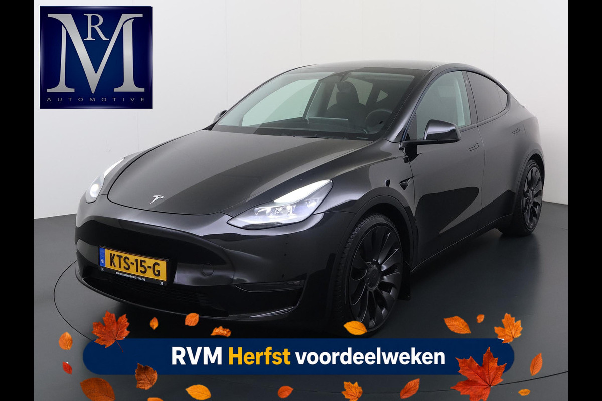 Tesla Model Y Performance AWD 75 kWh VAN:43.900,- VOOR:39.877,- UW HERFSTVOORDEEL:4.023,- SOH 95% | AFN. TREKHAAK | 21 INCH TURBINE VELGEN| TESLA FABRIEKSGARANTIE T/M 01-2027 of 80.000KM!| RESTERENDE FABRIEKSGARANTIE OP DE HOOGVOLTACCU + AANDRIJFLIJN T/M 01-2031 of 192.000KM!