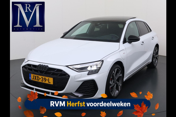 Audi A3 Sportback 45 TFSI e S edition Competition VAN: 44.900,- VOOR: 40.877,- UW HERFSTVOORDEEL: 4.023,- 272pk PHEV| 8.000KM!  | INCL. BTW | 143km RANGE WLTP!! | ADD. CRUISE | PANORAMADAK | FABRIEKSGARANTIE t/m 04-2027| MEGA COMPLETE AUTO| S-LINE BINNEN + BUITEN| LEDER|