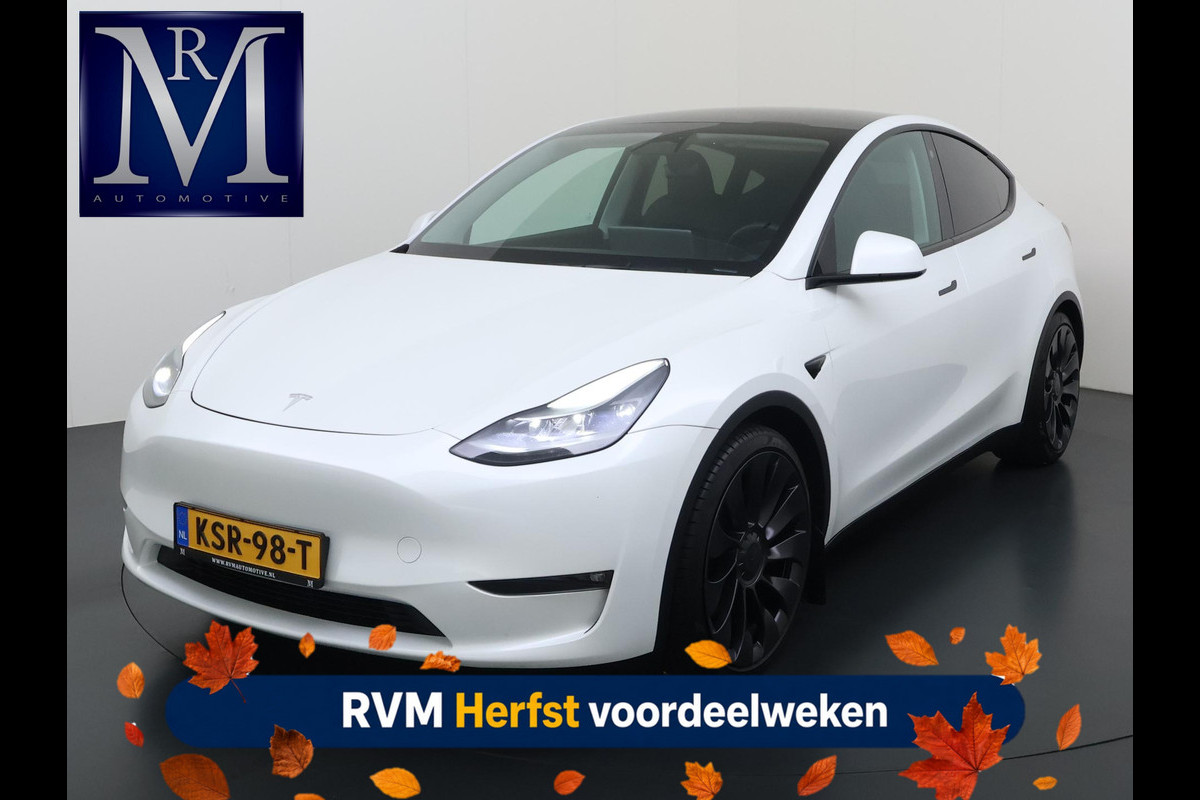 Tesla Model Y Performance AWD 75 kWh VAN:43.900,- VOOR:40.877,- UW HERFSTVOORDEEL:3.023,- SOH 94% | AFN. TREKHAAK | 21 INCH TURBINE VELGEN | TESLA GARANTIE T/M 01-2028 OF 80.000 KM | ACCU & AANDRIJFLIJN GARANTIE T/M 01-2032 OF 192.000 KM | ALL IN RIJKLAAR PRIJS |