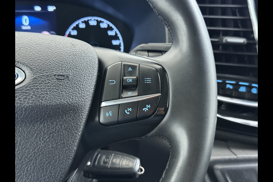 Ford Transit Custom 320 2.0TDCI 170PK Automaat L2H1 Dubbele Cabine 2X Schuifdeur Adap.Cruise 5-Persoons Leder+Verwarmd Trekhaak Navi Camera Pdc Appl Euro 6 Lmv 18" Sidebars Betonplex Vloer Wandbetimmering Lane Assist 3.200KG Trekgewicht