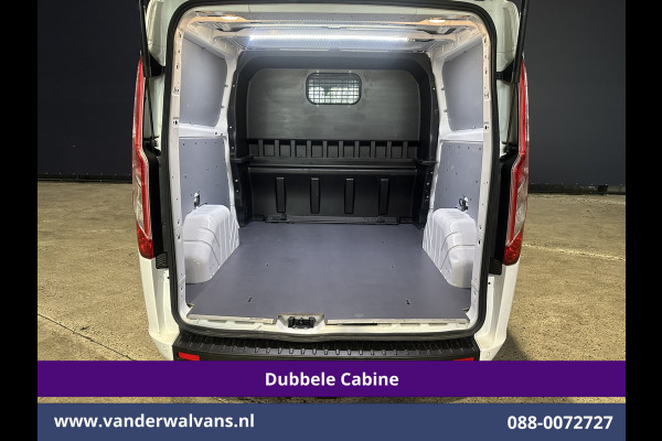 Ford Transit Custom 2.0 TDCI 131pk Automaat L2H1 Dubbele Cabine Euro6 Airco | 6-Zits | Camera | Navigatie | LED | Apple Carplay Adaptieve Cruisecontrol, Android Auto, Trekhaak, Verwarmde Voorruit, Parkeersensoren, Bijrijdersbank, Achterklep