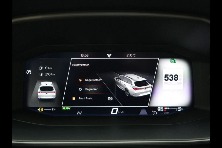 CUPRA Leon Sportstourer 1.4 e-Hybrid VZ PHEV 245pk Dealer O.H | Trekhaak Af Fabriek | Camera | Sfeerverlichting | Sportstoelen & Stuur Verwarmd | Apple Carplay | Keyless | Virtual | Navigatie | DAB | 19"L.M | Cruise Control | Plug In Hybrid |
