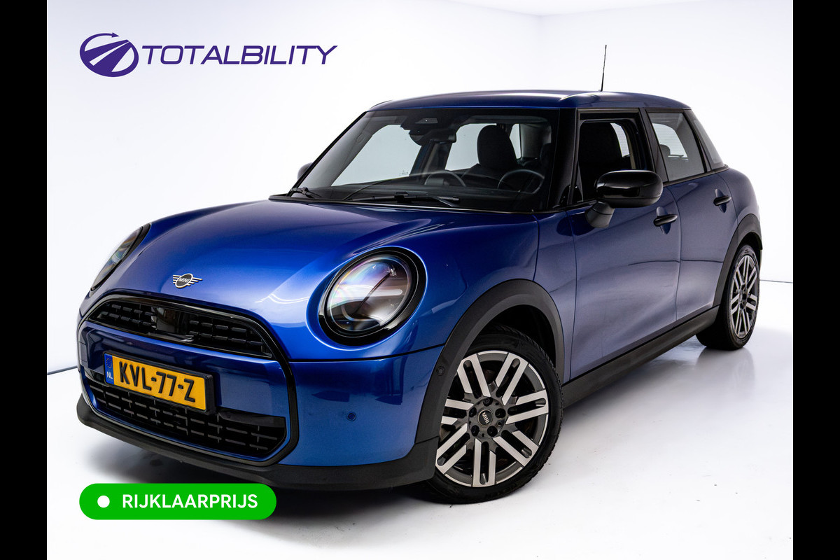 MINI 5-deurs 1.5 Cooper C Black 5 drs. | Stoel- & Stuurverw. | Leer | Cruise | Camera | Navigatie | App. connect | 17"LMV | All season banden, Draadloze tel. lader, Led, DAB
