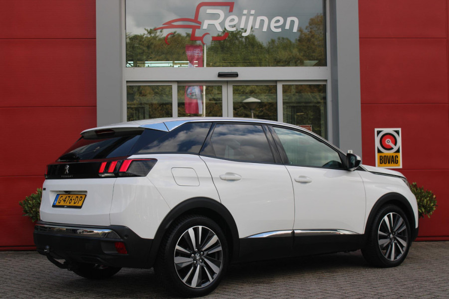 Peugeot 3008 1.2 130PK AUTOMAAT ALLURE | LEDEREN BEKLEDING | TREKHAAK | ELEKTRISCH BEDIENBARE BESTUUDERSSTOEL MET GEHEUGENFUNCTIE | ADAPTIVE CRUISE CONTROL | ELEKTRISCH BEDIENBARE ACHTERKLEP | APPLE CARPLAY/ANDROID AUTO | NAVIGATIE | STOELVERWARMING | ALL SEASON BANDEN | 19" LICHTMETALEN VELGEN | KEYLESS ENTRY/START | DODEHOEK DETECTIE | DRAADLOZE TELEFOONLADER |
