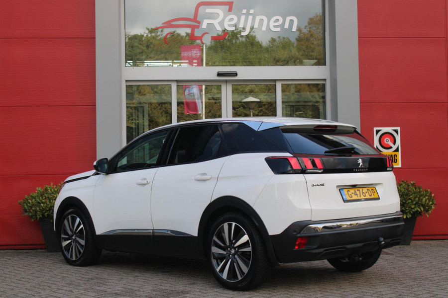 Peugeot 3008 1.2 130PK AUTOMAAT ALLURE | LEDEREN BEKLEDING | TREKHAAK | ELEKTRISCH BEDIENBARE BESTUUDERSSTOEL MET GEHEUGENFUNCTIE | ADAPTIVE CRUISE CONTROL | ELEKTRISCH BEDIENBARE ACHTERKLEP | APPLE CARPLAY/ANDROID AUTO | NAVIGATIE | STOELVERWARMING | ALL SEASON BANDEN | 19" LICHTMETALEN VELGEN | KEYLESS ENTRY/START | DODEHOEK DETECTIE | DRAADLOZE TELEFOONLADER |