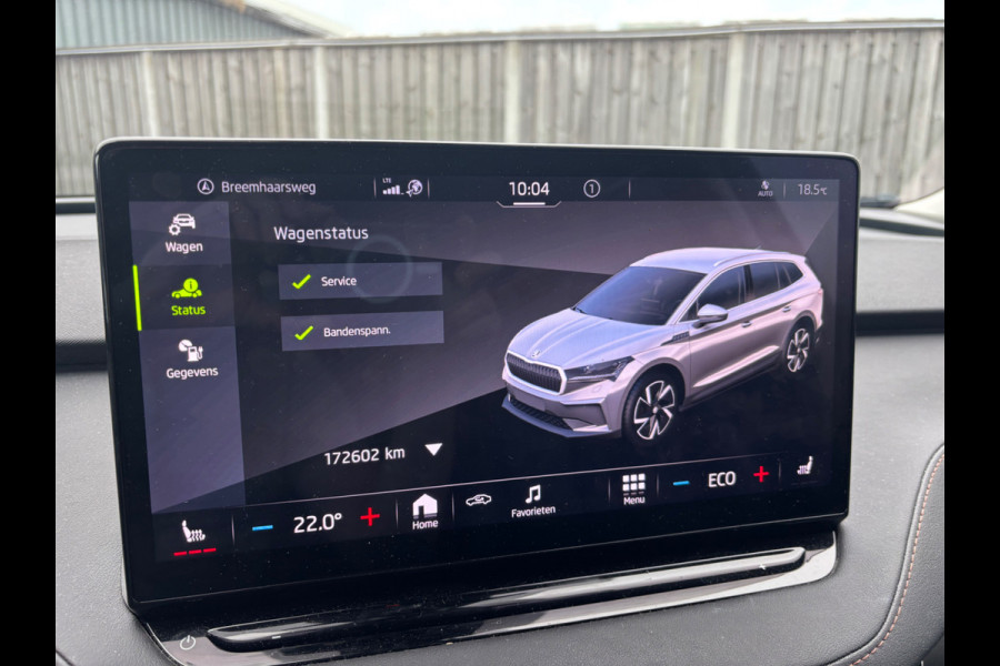 Škoda ENYAQ iV 80 / SOH 91,7% / Trekhaak / Camera / Leder / Matrix LED / 19'' / CarPlay / Stoelverwarming 4x / Dodehoek / DAB / ACC