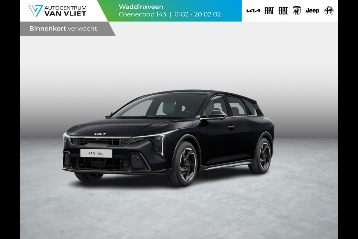 Kia K4 1.0 T-GDi MHEV GT-Line Launch Edition (pano) | Navi. | Clima. | Adapt. Cruise. | Dodehoekassistentie | Stoel&Stuur Verwarming | Panodak | GT-Line Vegan Lederen Stoelbekleding