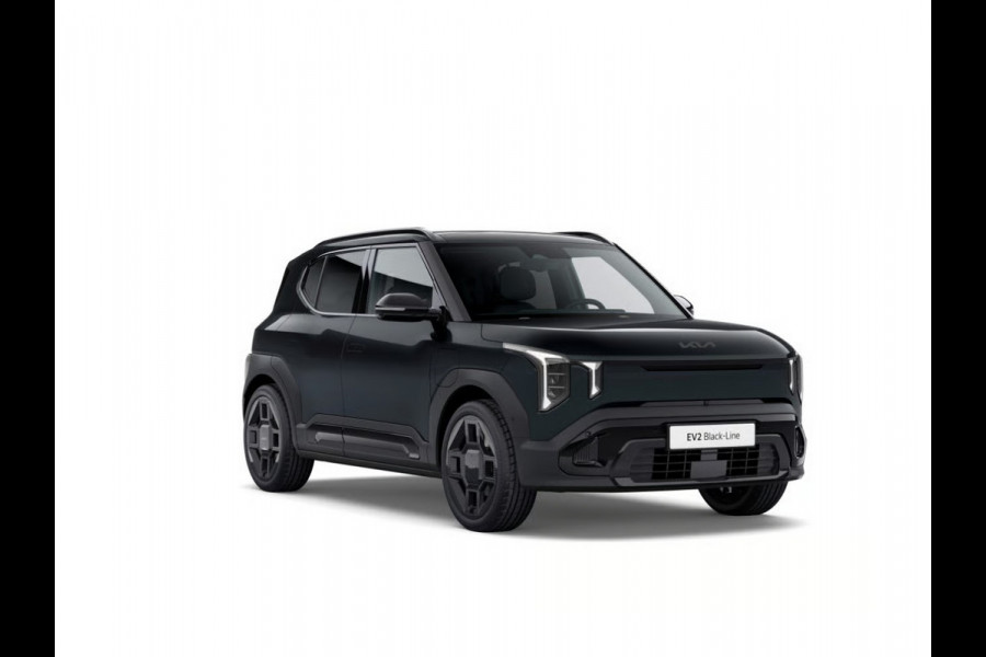 Kia EV2 Black-Line 61 kWh | Actieprijs* | 5p. | Navi. | Clima. | Adapt. Cruise. | Stoel&Stuur Verwarming | 15l Frunk | Glazen Schuif-/Kanteldak | Harman Kardon | Black-Line Vegan Lederen Stoelbekleding | Dodehoekcamera |
