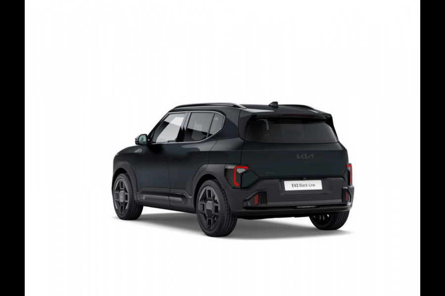 Kia EV2 Black-Line 61 kWh | Actieprijs* | 5p. | Navi. | Clima. | Adapt. Cruise. | Stoel&Stuur Verwarming | 15l Frunk | Glazen Schuif-/Kanteldak | Harman Kardon | Black-Line Vegan Lederen Stoelbekleding | Dodehoekcamera |