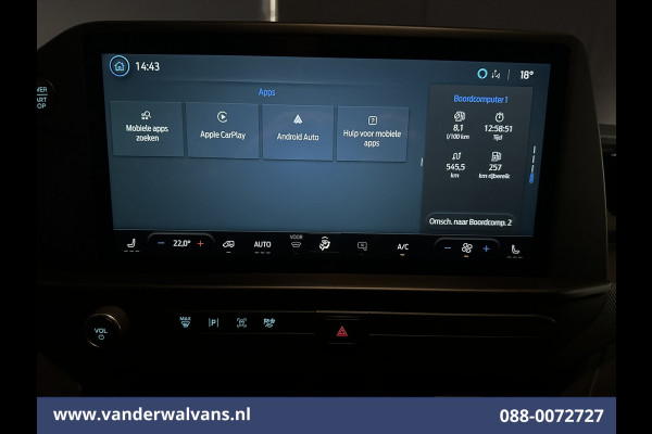 Ford Transit Custom 2.0 TDCI 136pk L1H1 Euro6 Airco | Camera | Navigatie | Apple Carplay | LED | Cruisecontrol Android Auto, Verwarmde voorruit, Parkeersensoren, Stoelverwarming, Bijrijdersbank, 2590kg trekvermogen