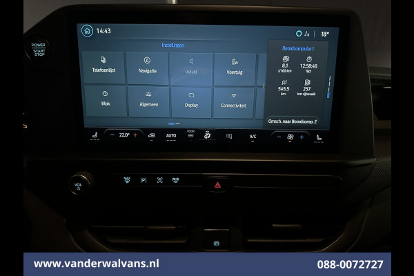 Ford Transit Custom 2.0 TDCI 136pk L1H1 Euro6 Airco | Camera | Navigatie | Apple Carplay | LED | Cruisecontrol Android Auto, Verwarmde voorruit, Parkeersensoren, Stoelverwarming, Bijrijdersbank, 2590kg trekvermogen
