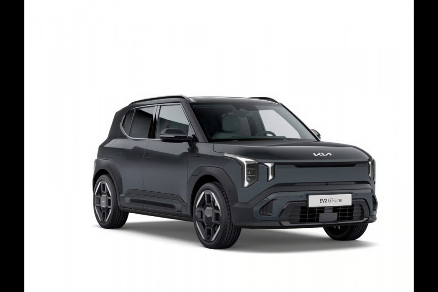 Kia EV2 GT-Line 61 kWh | 5p. | Actieprijs* | Navi. | Clima. | Adapt. Cruise | Stoel&Stuur Verwarming | Dakrails | 15L Frunk | Harman Kardon | Glazen Kanteldak | Vegan Lederen Stoelbekleding 'Black-Line' | Dodehoekcamera