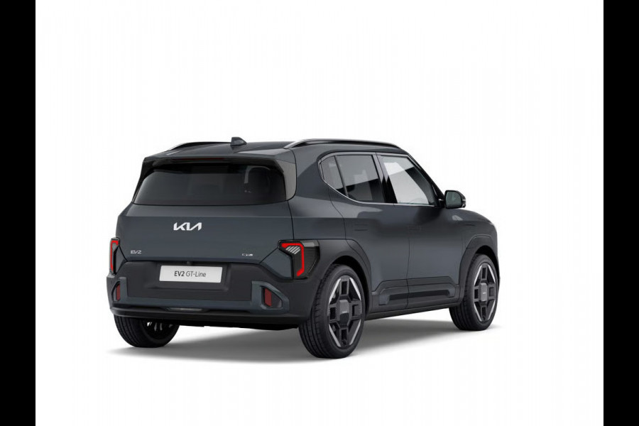 Kia EV2 GT-Line 61 kWh | 5p. | Actieprijs* | Navi. | Clima. | Adapt. Cruise | Stoel&Stuur Verwarming | Dakrails | 15L Frunk | Harman Kardon | Glazen Kanteldak | Vegan Lederen Stoelbekleding 'Black-Line' | Dodehoekcamera