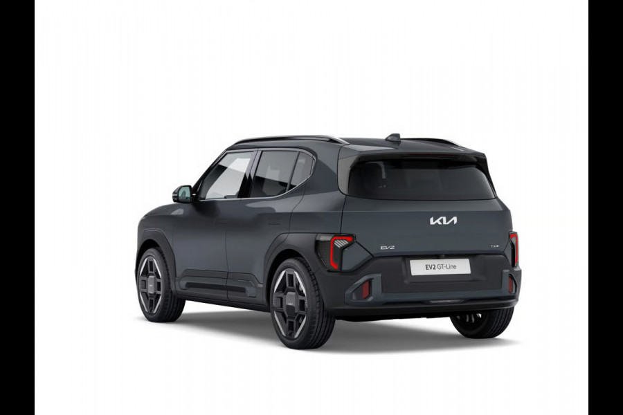 Kia EV2 GT-Line 61 kWh | 5p. | Actieprijs* | Navi. | Clima. | Adapt. Cruise | Stoel&Stuur Verwarming | Dakrails | 15L Frunk | Harman Kardon | Glazen Kanteldak | Vegan Lederen Stoelbekleding 'Black-Line' | Dodehoekcamera