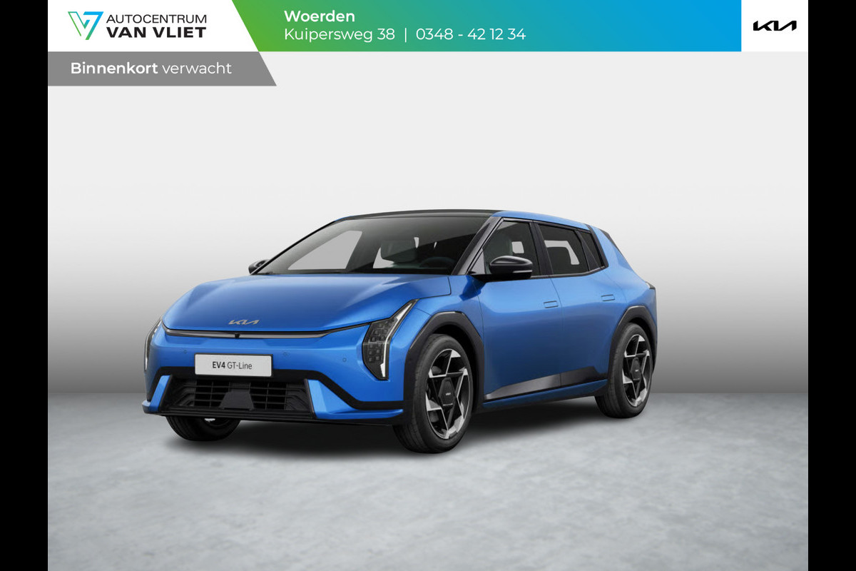Kia EV4 GT-Line 81.4 kWh | Actieprijs* | Navi. | Clima. | Adapt. Cruise. | Dodehoekassistentie | Schuif-/Kanteldak | Harman Kardon | GT-Line Bekleding In Vegan Leder | Massagefunctie