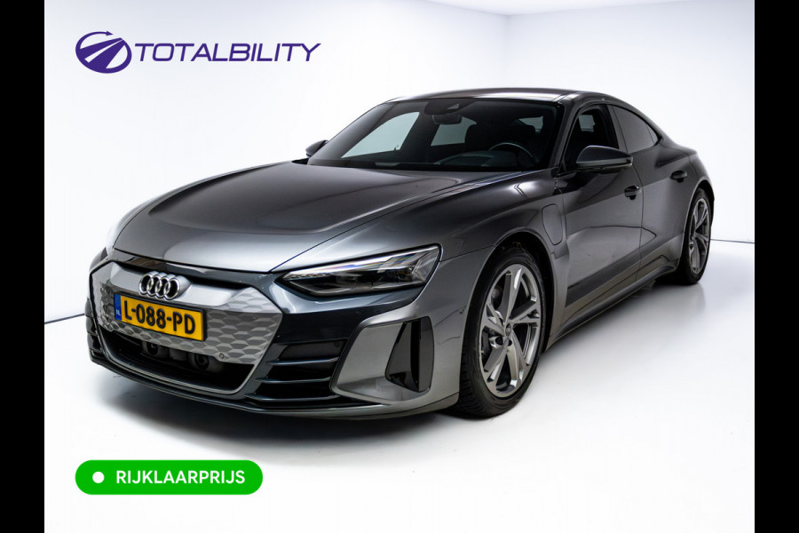 Audi e-tron GT 93 kWh | Luchtvering | Panoramadak | Daytona grijs | Leer | 20" LMV | Stoelverwarming V+A | Ambienteverlichting, Camera systeem Area View, Volledig Audi dealer onderhouden