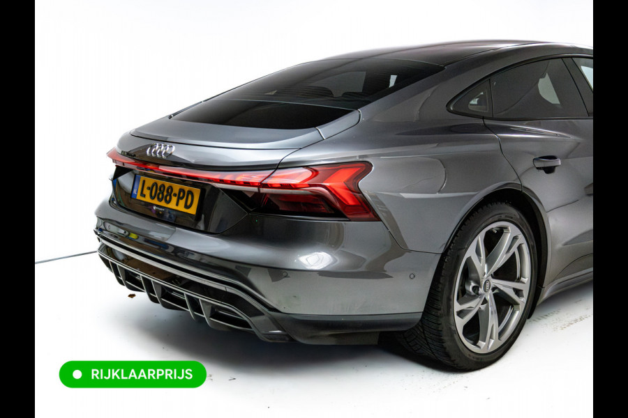 Audi e-tron GT 93 kWh | Luchtvering | Panoramadak | Daytona grijs | Leer | 20" LMV | Stoelverwarming V+A | Ambienteverlichting, Camera systeem Area View, Volledig Audi dealer onderhouden