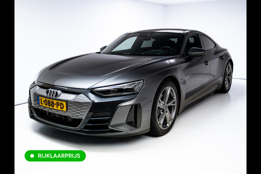 Audi e-tron GT 93 kWh | Luchtvering | Panoramadak | Daytona grijs | Leer | 20" LMV | Stoelverwarming V+A | Ambienteverlichting, Camera systeem Area View, Volledig Audi dealer onderhouden