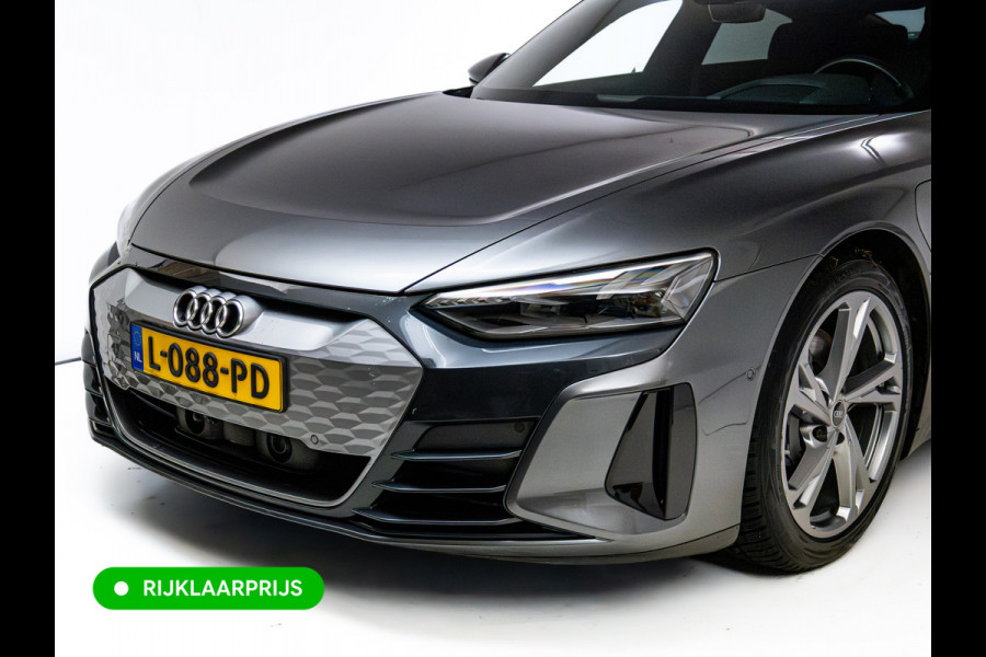 Audi e-tron GT 93 kWh | Luchtvering | Panoramadak | Daytona grijs | Leer | 20" LMV | Stoelverwarming V+A | Ambienteverlichting, Camera systeem Area View, Volledig Audi dealer onderhouden