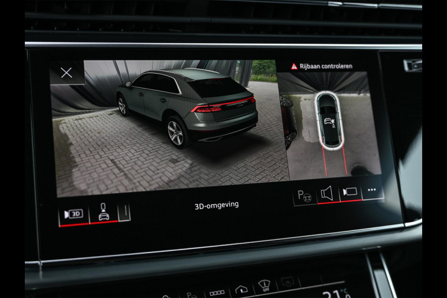 Audi Q8 55 TFSI e quattro Pro Line Plus | Panoramadak | Night Vision | B&O | HUD | 360 Camera | Adaptive Cruise | Luchtvering | Stoelverwarming V+A | Ambiance Verlichting | Trekhaak |