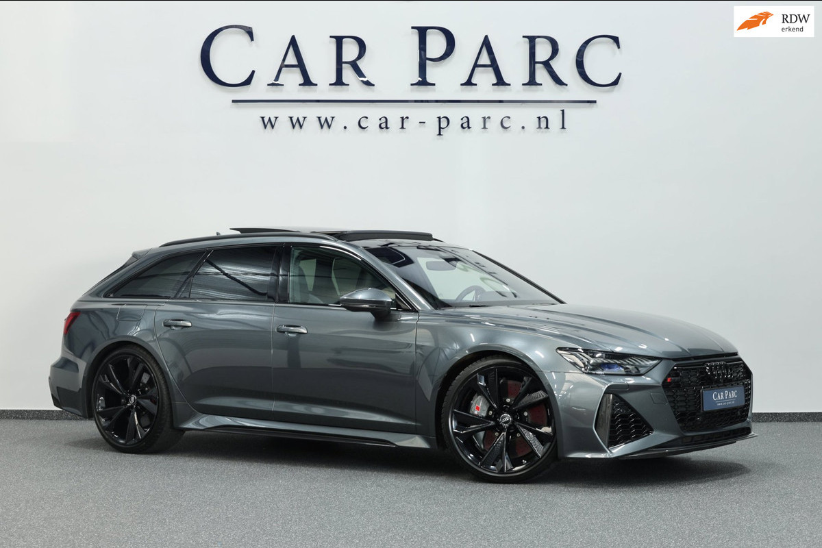 Audi RS6 Avant 4.0 TFSI quattro 600+PK BTW/KERAMISCH/SOFTCLOSE/VIRTUAL/B&O 3D/ACHTERASB/SFEER/PANO/22"/360 CAM/12 MND GARANTIE!
