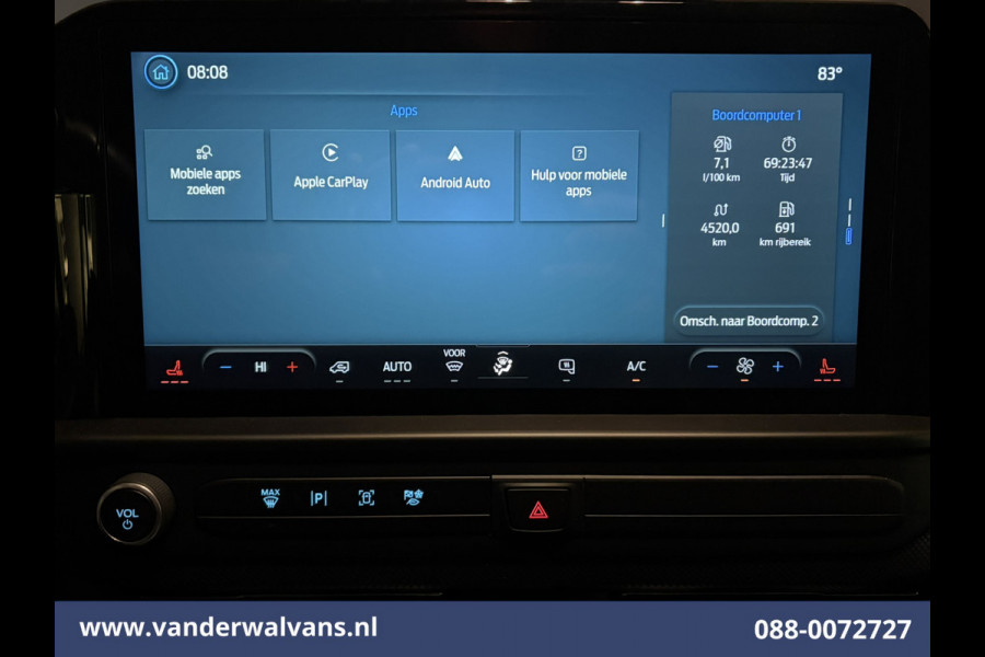 Ford Transit Custom 2.0 TDCI 136pk L2H1 Euro6 Airco | Camera | LED | Apple Carplay | Cruisecontrol | 2500kg Trekhaak LM Velgen, Android Auto, Verwarmde voorruit, Stoelverwarming, Parkeersensoren, Bijrijdersbank